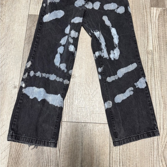 The Ragged Priest pixel Beyond Tie Dye Dad Jeans 28 black white wide leg circle - Picture 7 of 7